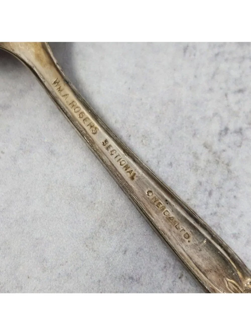 Oneida Teaspoons Valley Rose Silverplate Silver Set of 2 1930s Floral Flatware